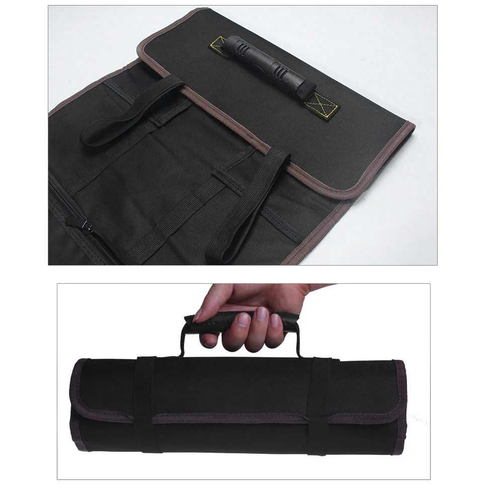 Chave Roll Up Ferramenta Bolsa Saco com Bolsos, Impermeável Canvas Wrench Roll Organizador Saco para Artesanato Handyman - B