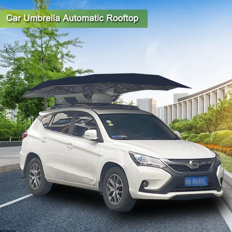 4.0M Sun Shade Roof Cover Smart Full Remote Control Automatic Car Umbrella With Solar Charge Panel