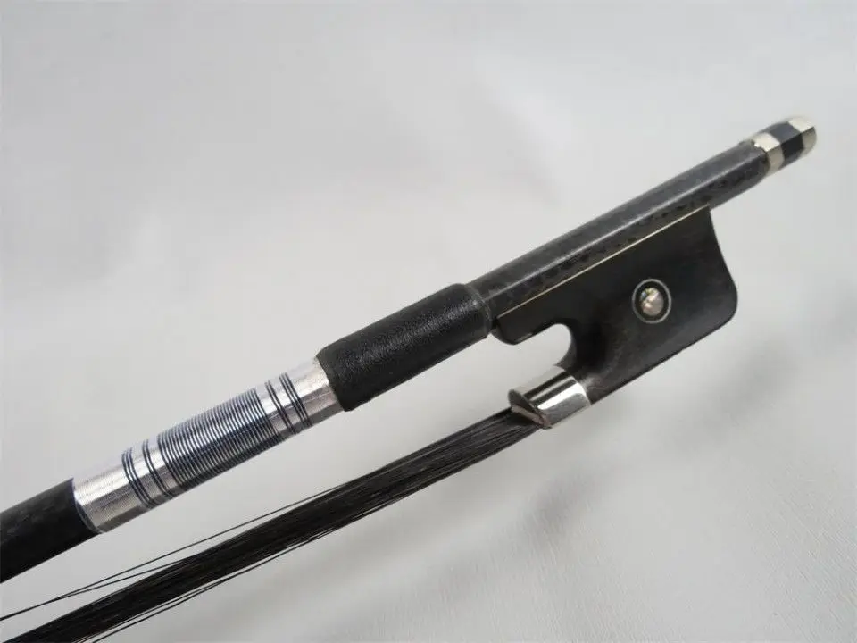 1pcs Best powerful plaid black Carbon fiber viola bow 4/4,black Horsehair