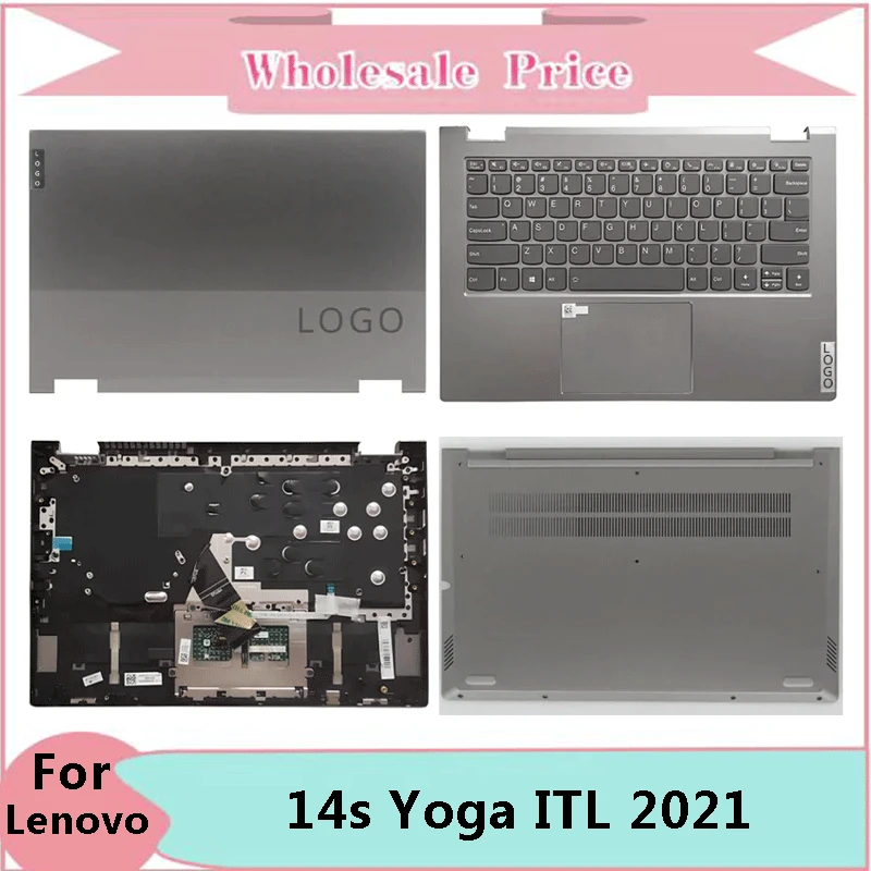 

New For Lenovo ThinkBook 14s Yoga ITL 2021 Laptop LCD Back Cover Front Bezel Upper Palmrest Bottom Base Case Keyboard Hinges