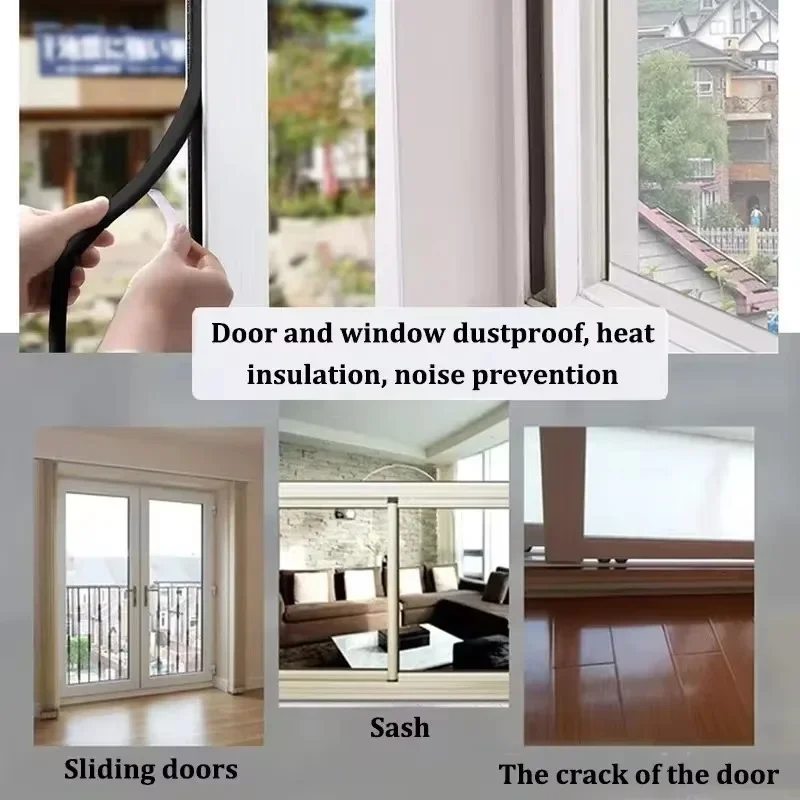 Window Sealing Strips Self-adhesive Foam Door Window Seam Windproof Dustproof Sealing Strip Furniture Anti Collision Sponge Tape