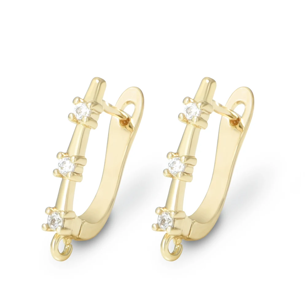 1 Pair Earring Hooks 18K Gold/ Rhodium Plated Supplies For Jewelry Wholesale Diy Jewelry Making Accessories For Women image 3