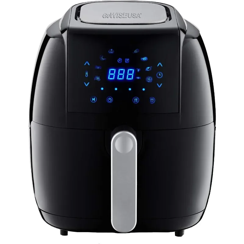 GoWISE USA GW22921-S 8-in-1 Digital Air Fryer with Recipe Book, 5-Qt, Black