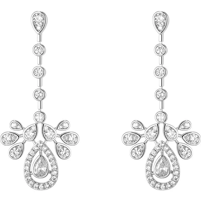 

Классические женские серьги-подвески с позолотой из белого золота и дизайном в виде капли. Модный дизайн обручального кольца. Ювелирные изделия.