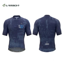 LAMEDA Cycling Jersey Men's Bike Shirts Short Sleeve Full Zip Mountain Biking Tops 3 Rear Pockets Women's Sport Clothing Wear