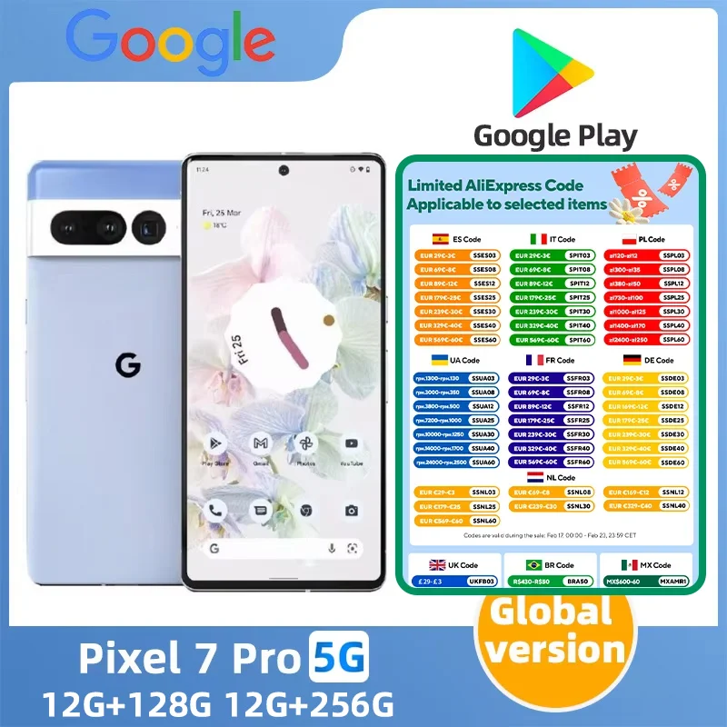 GooglePixel7pro  5G 6.7Inch LTPO AMOLED 120Hz Screen Google Tensor 30W Super Charge 5003mAh Battery OTG used phone