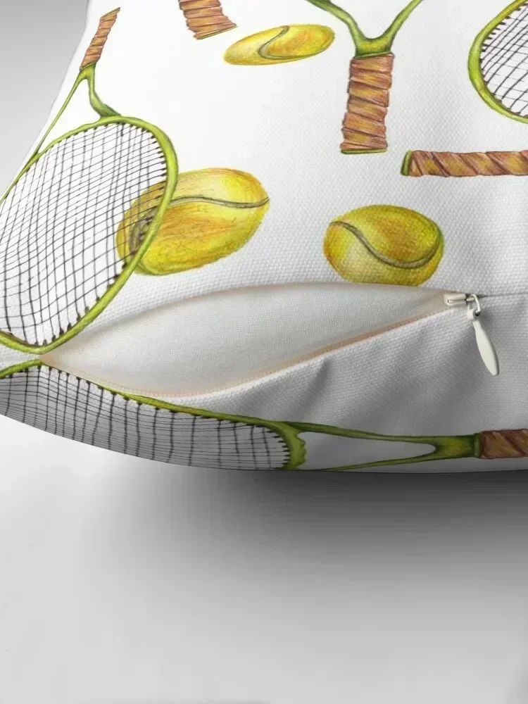 pattern with tennis rackets with tennis balls. color pencil Throw Pillow Sofas Covers pillowcases for sofa cushions pillow