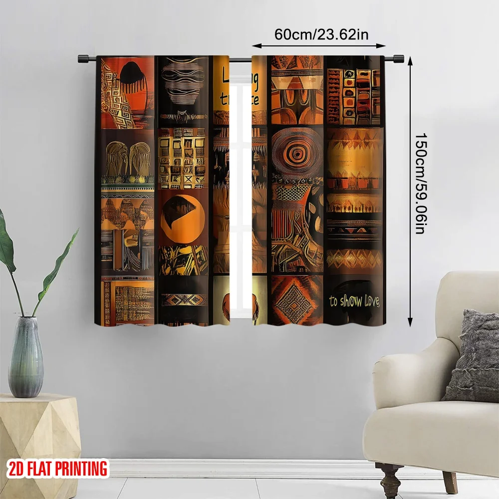 2D flat printing 2pcs Unsalable Sale Photography Banner African Patchwork Style Durable Polyester,Without Electricity Wall Decor
