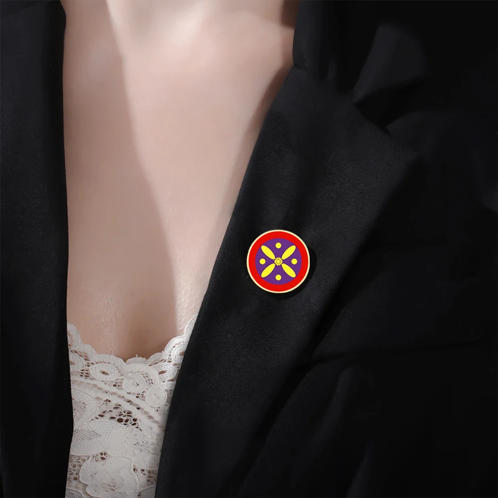 Ancient Iran Symbol Brooch Derafsh Kaviani Enamel Lapel Pin Persian Historical Jewelry Accessory