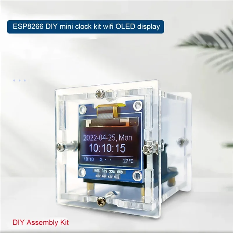 ESP8266 DIY Electronic Kit Mini Clock OLED Display Connect with Shell DIY Soldering Project HOT