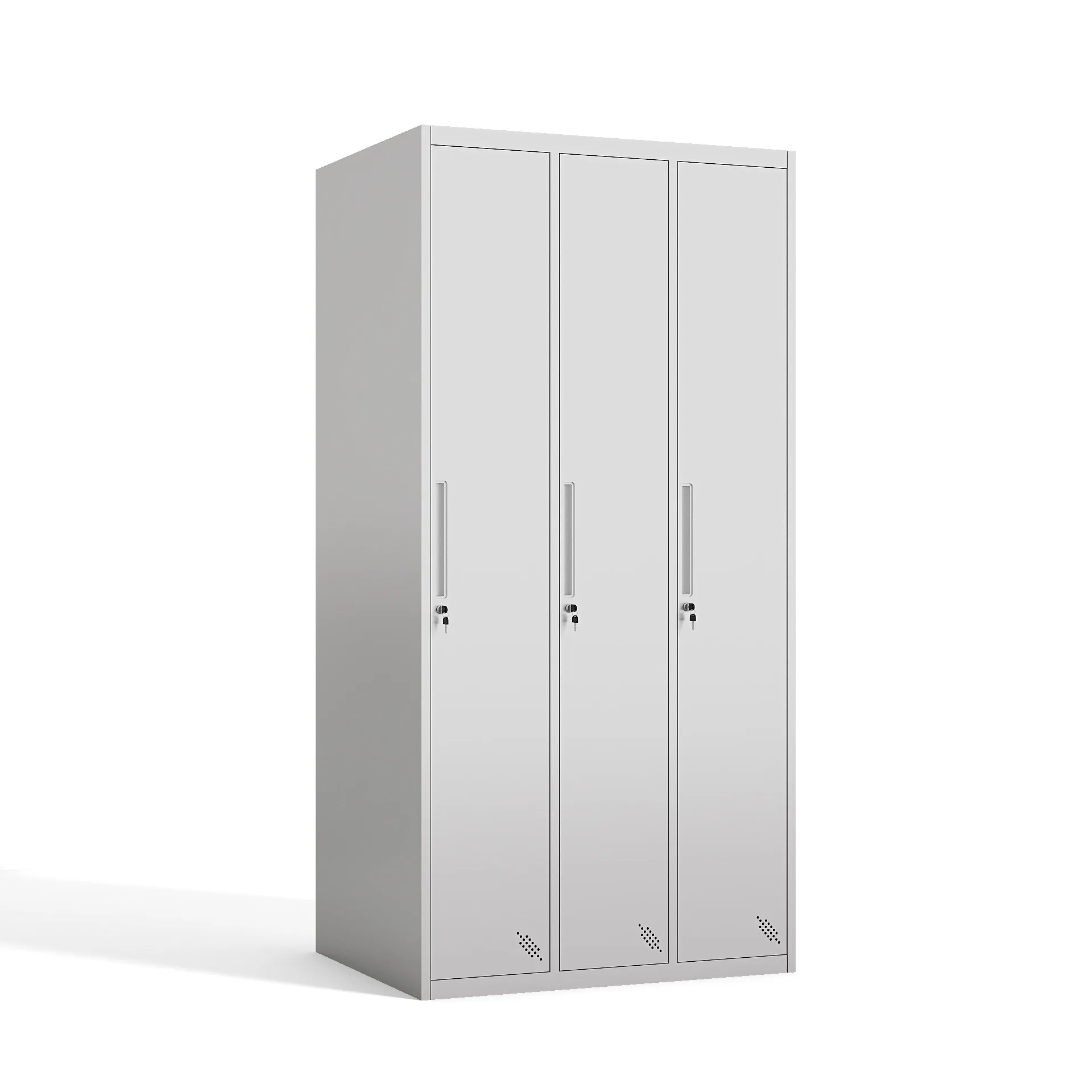 Homniture 3 Door Steel Wardrobe Metal Storage Locker Design Workshop Gym Staff Locker Steel Gym School Steel Locker Cabinet