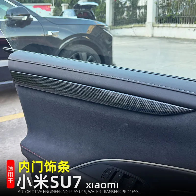 

Подлокотник для внутренней двери автомобиля, литая декоративная накладка для XIAOMI SU7 2024, аксессуары из углеродного волокна, интерьер