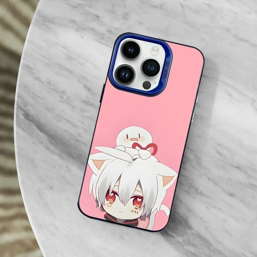 حافظة هاتف Singer M-Mafumafu Ctue لهاتف iPhone 13,12,11,Mini,XS,17,16,15,14,Pro,SE,MAX غطاء سيليكون أزرق غير لامع