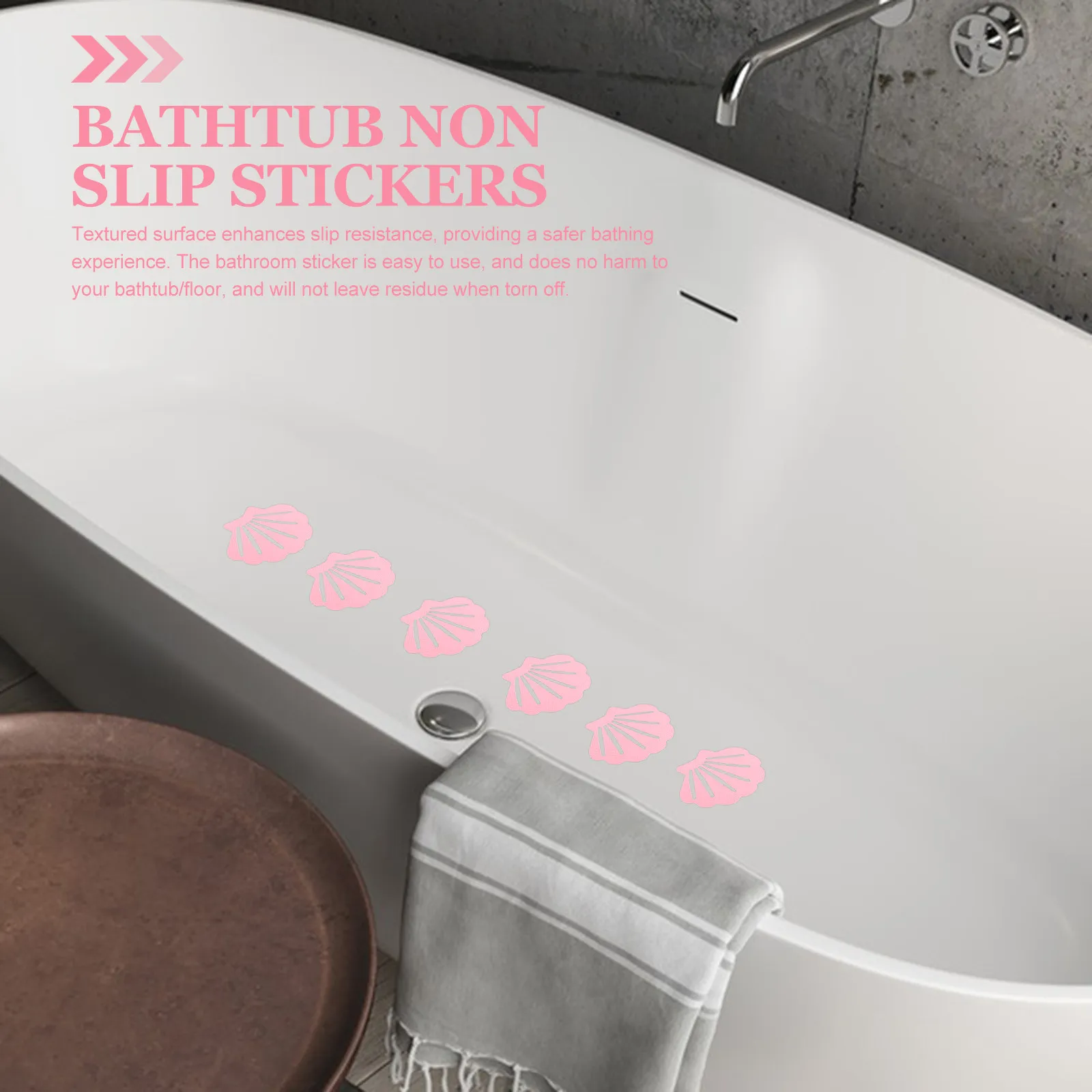 

12Pcs Creative Shell Design Non-Slip Bathtub Stickers Easy Peel-Off Residue-Free for Shower Room Toilet Swimming Pool Stairs