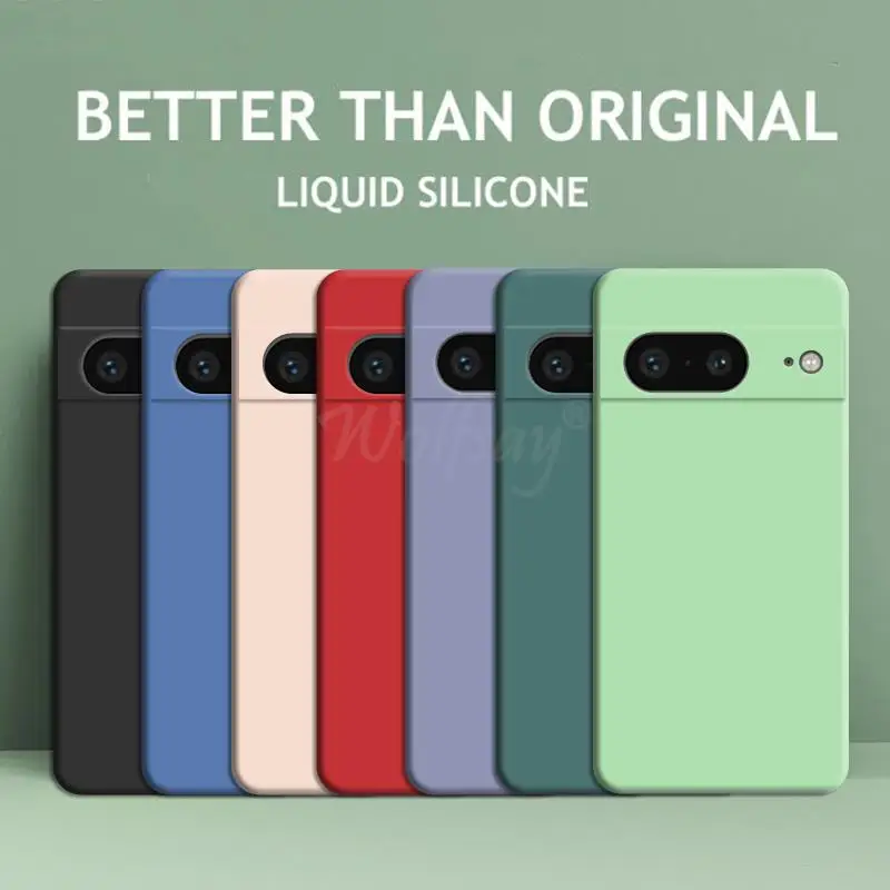 For Google Pixel 8 Case Liquid Silicone Rubber Protector Phone Case Google Pixel 8 Pro 7A 7 6A 6 Pro Cover TPU Pixel 8 Pro Case