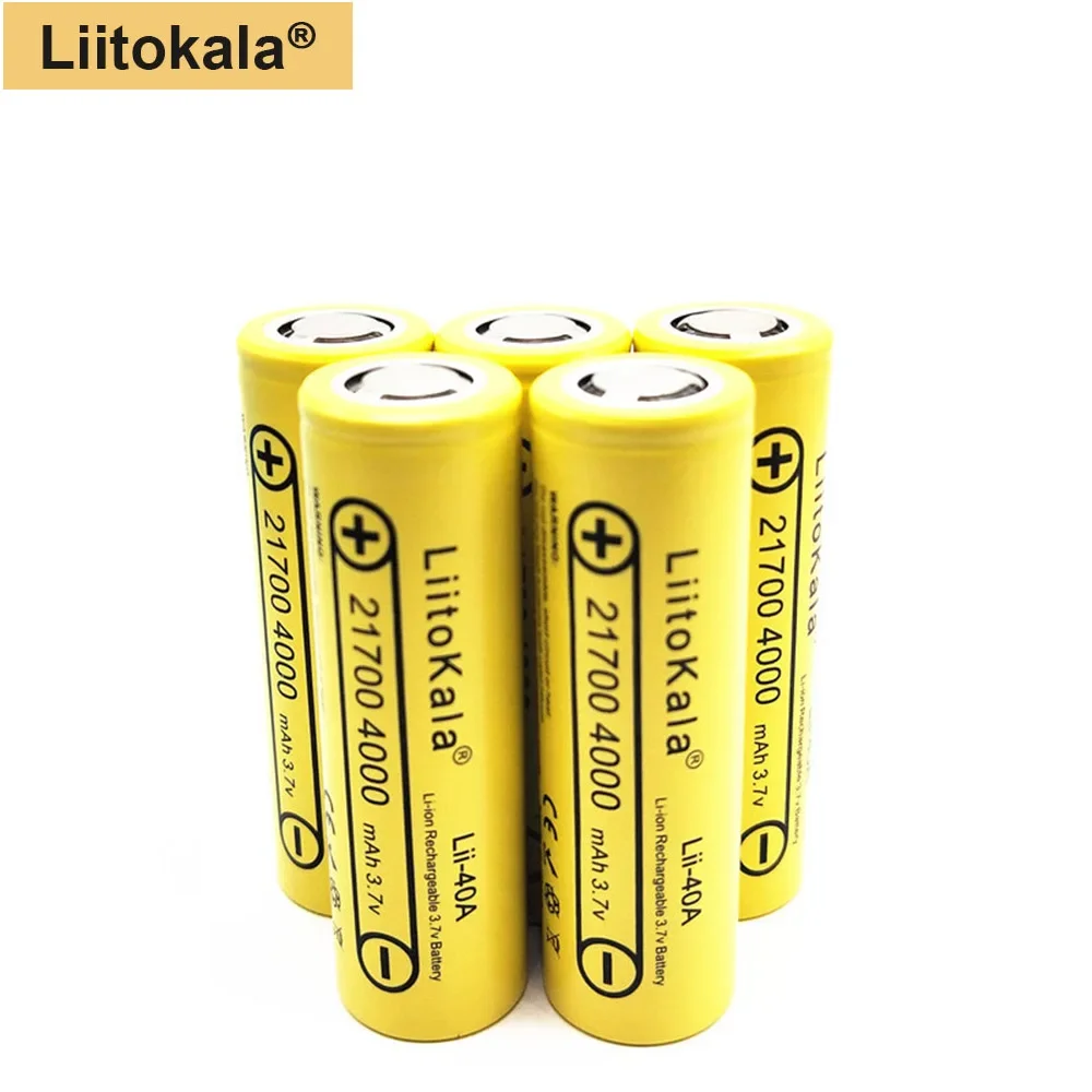 

1-10pcs LiitoKala 21700 4000mA Li-ion Battery 3.7V Discharger Li-40A Power Battery High Discharge Battery E-tools