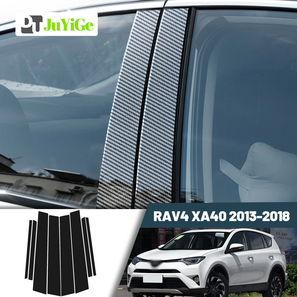 

Glossy Black Carbon Fiber Window Door Deal B C Pillar Post Cover Sticker For Toyota RAV4 XA40 2013-2018 2014 2015 2016 2017