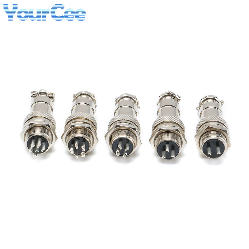1set Male Female Docking Aviation Plug GX12 GX16 2P 3P 4P 5P 6P 7P 8P Pin Panel Socket Circular Connector