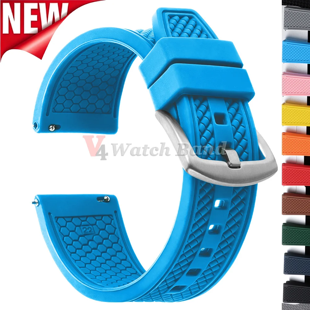 Nouveau style – Bracelet en caoutchouc silicone 20 mm 22 mm pour montre Seiko – Bracelet de poignet sportif étanche pour hommes et femmes – Accessoire de plongée