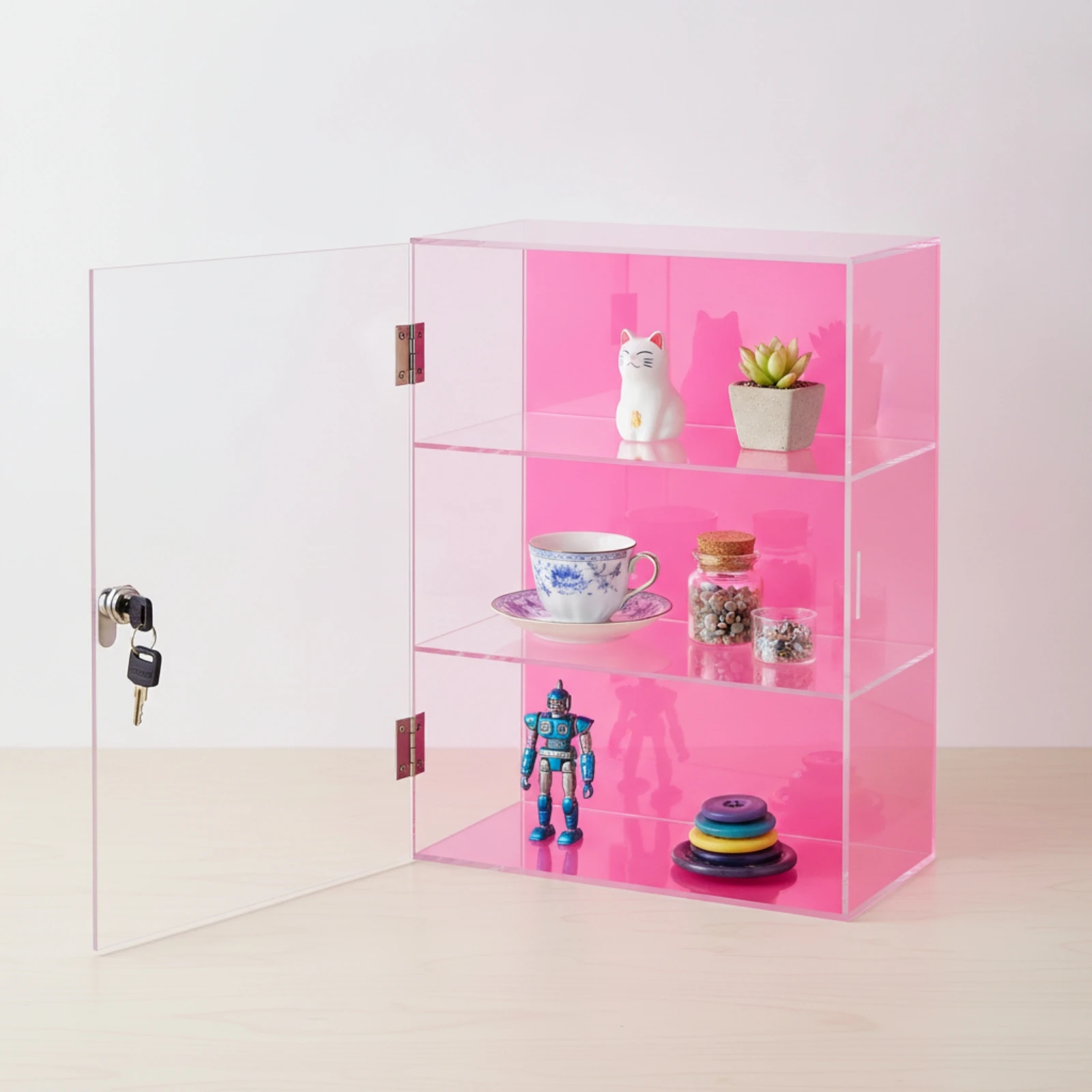 ロック可能なアクリル製ディスプレイケース 3段アクリル製ディ - Display Case Acrylic のレビューと価格