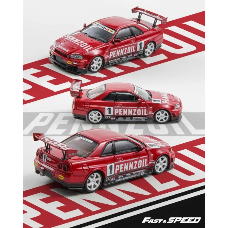 Fast Speed FS 1:64 Nissan GTR R34 Nismo Z-Tune alloy die-casting car model adult collectibles, holiday gifts, boys' toys.