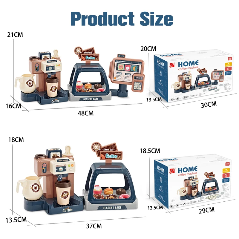 3 في 1 ماكينة القهوة مجموعات الالعاب ألعاب المطبخ محاكاة الغذاء الخبز القهوة كعكة التظاهر اللعب التسوق ماكينة تسجيل المدفوعات النقدية لعب للأطفال