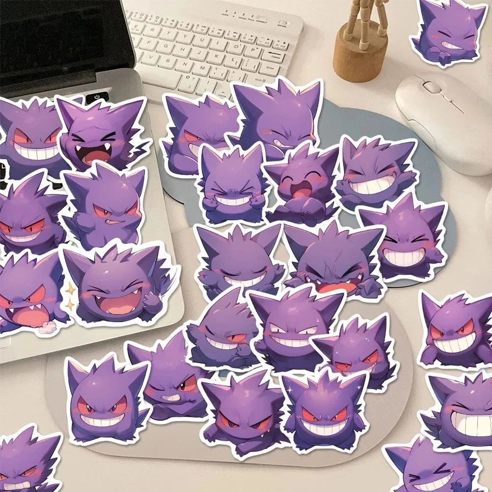 10/30/50pcs Anime Pokemon Gengar Cartoon Stickers Cute Graffiti Kids Decals Toy DIY Phone Case Notebook Diary Waterproof Sticker