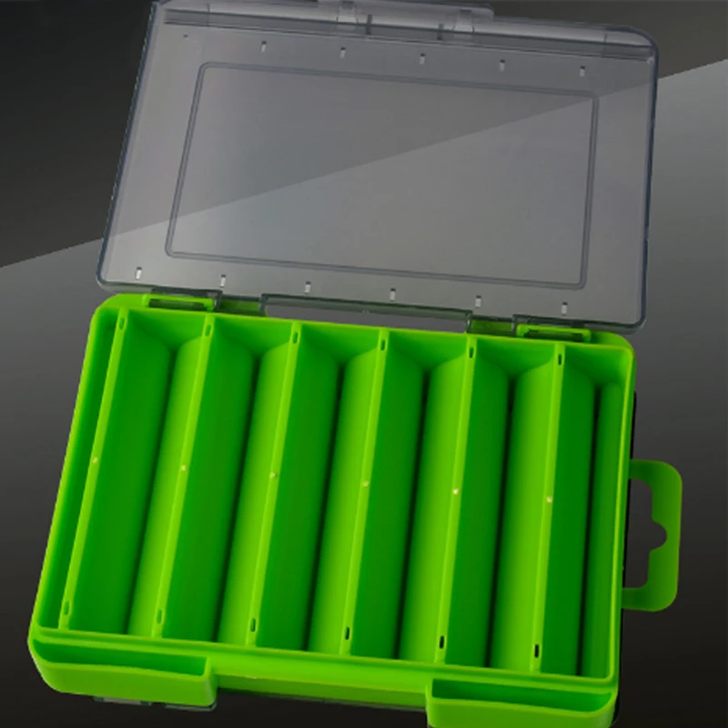 1Pc Green Double-layer Double-sided Multifunctional Portable Fake Bait Waterproof Storage Box Fishing Tool Accessory