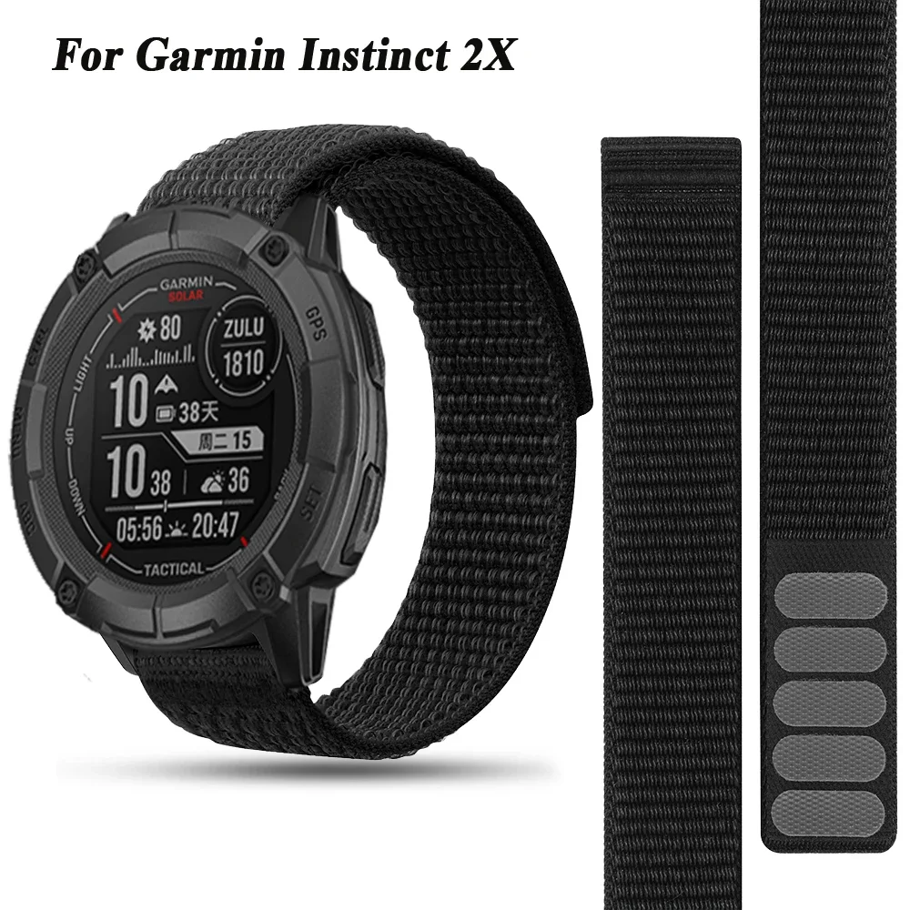 غريزة 2X هوك حلقة النايلون حزام حزام الساعات ل Garmin Fenix 6X 6 Pro 5X 5 7X 7 Epix 2 935 945 الأساور 26 22 مللي متر سوار ساعة