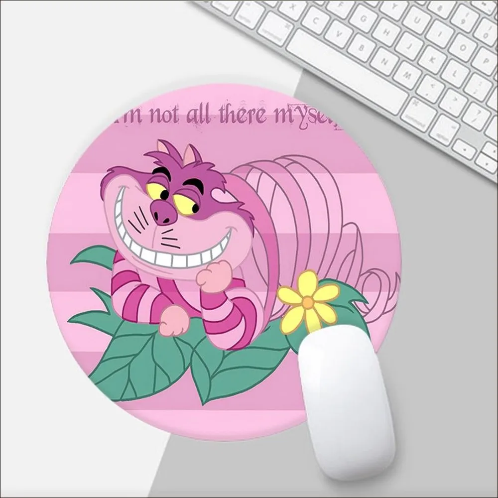 Disney Alice In Wonderland Cheshire Cat Mousepad Small Round Speed Version Game Keyboard Office Table Mat PC Laptop Mouse Mat