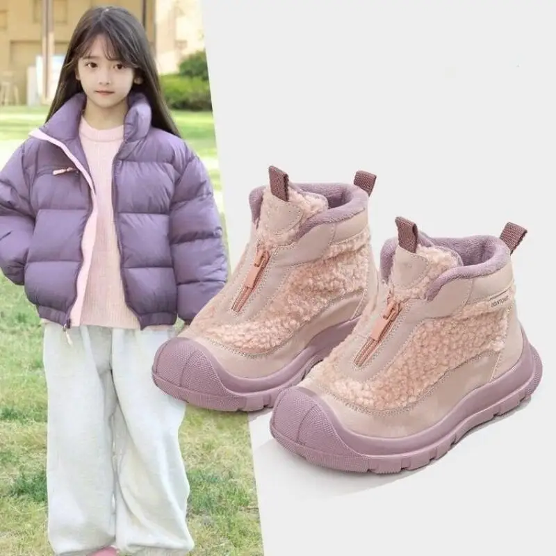 

Hot Kawaii Casual Shoe Fashion Children's Shoe Girls Snow Boots Winter 2025 New Velvet Thick Soft Bottom Cotton Boots New Style