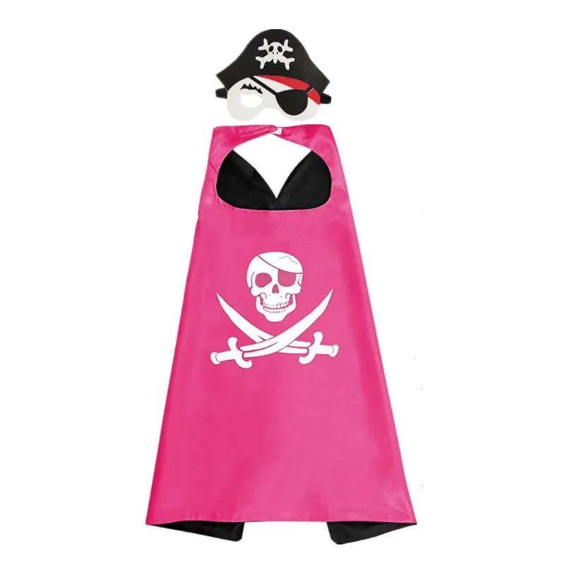Children\'s Pirate Cloak Costume Pirate Cape CostumeToy Set Boy Girl Halloween Cosplay Mask Party Gifts