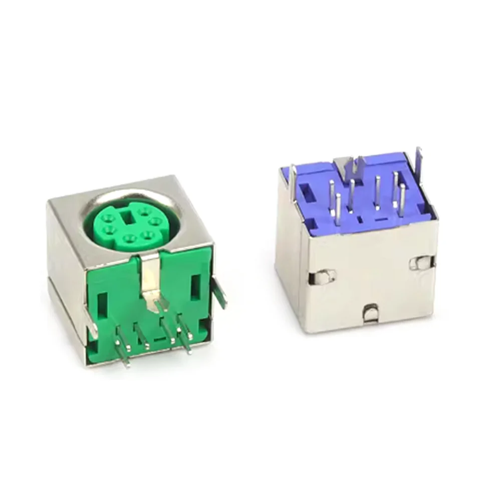 5PCS PS2 Keyboard Socket Female Jack Connector 6P/6 Pin PS-2 Mouse Socket PS keyboard mouse socket outlet purple green black