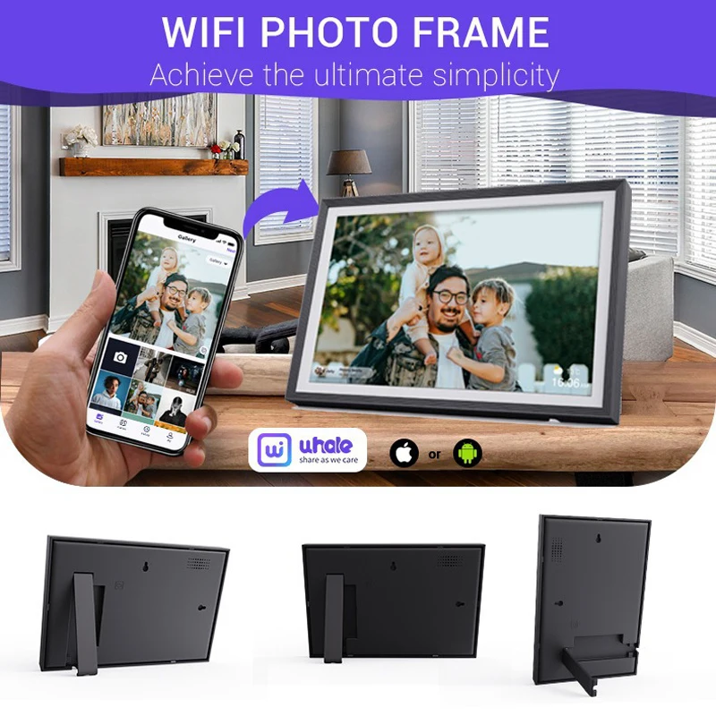 

10-inch Touchscreen Smart Cloud Photo Frame support Wifi allow send photos and videos from your phone to the smart photo frame