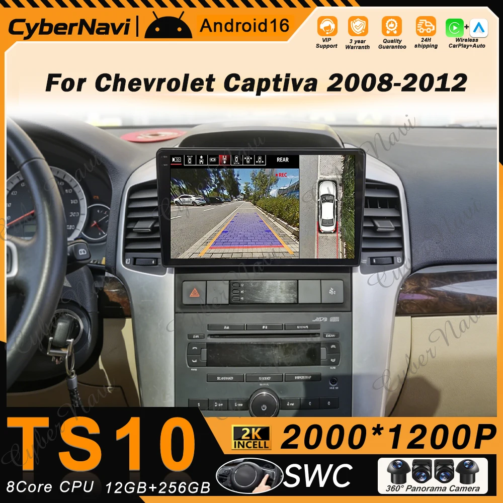 Reproductor Multimedia Android Carplay para Chevrolet Captiva I 1 2008-2012 E53 X5 M5, Radio de Auto con Bluetooth, Estéreo 2 Din, Snapdragon