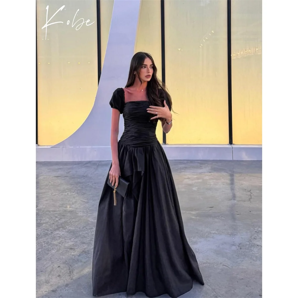Kobe Black A-Line Prom Dresses Off the Shoulder Sleeveless Customized فساتين سهرات Chic vestido de gala noche mujer