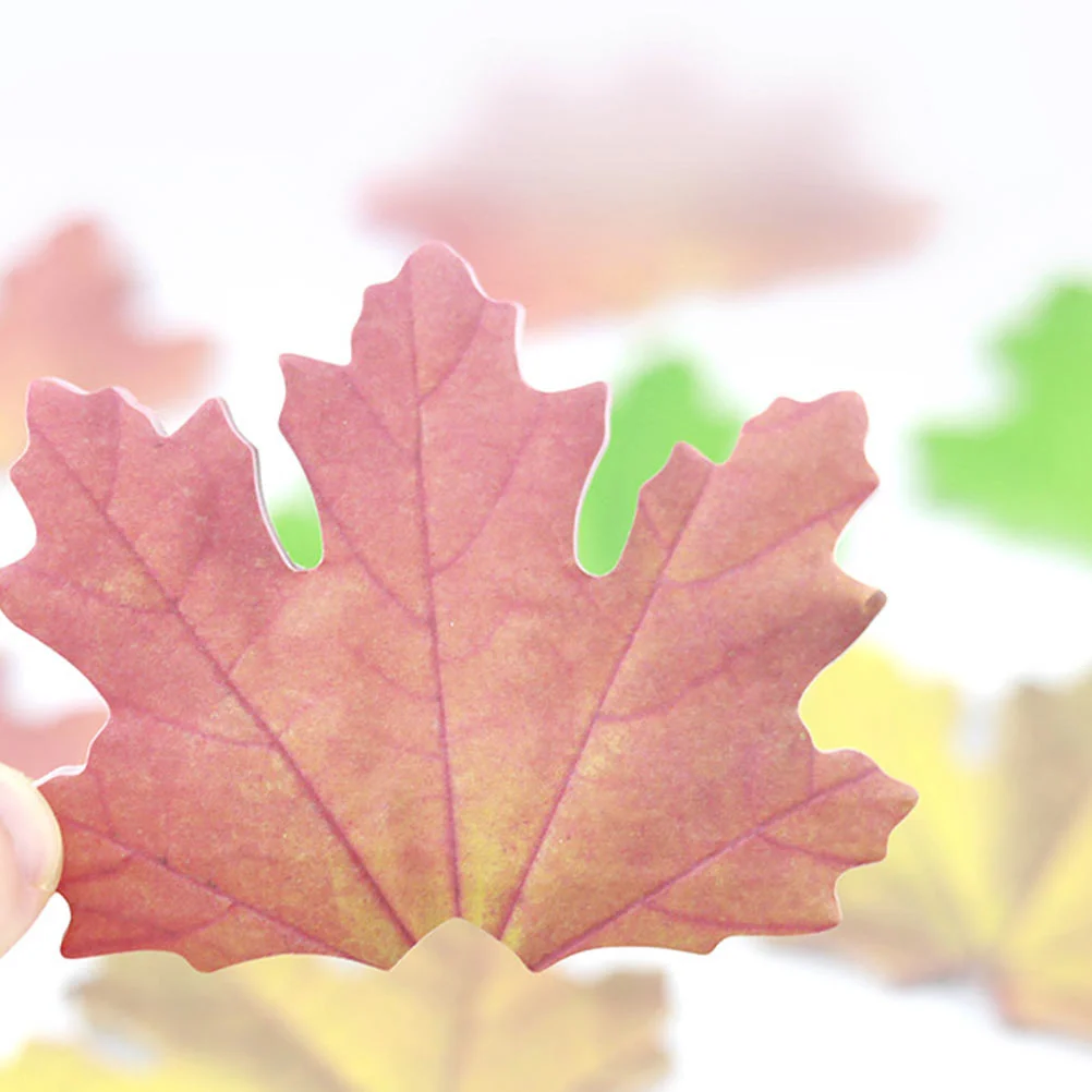 12 ชิ้นป้ายสติกเกอร์ Maple Leaf ข้อความโพสต์ Memo Post-note สําหรับนักเรียนหมายเหตุฤดูใบไม้ร่วง Self Adhesive Creative Office