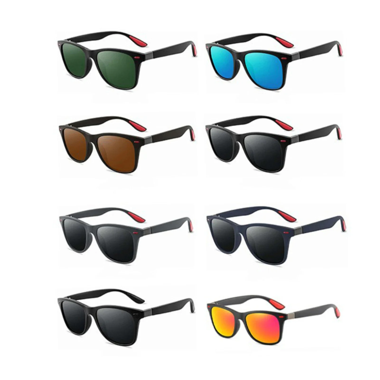Lunettes de soleil polarisées classiques pour hommes et femmes, lunettes de soleil carrées, lunettes anti-absorbe ouissement, lunettes de voyage