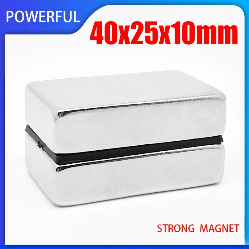 

1/2/3/5PCS 40x25x10mm Neodymium Magnet 40mm x 25mm x 10mm N35 NdFeB Block Super Powerful Strong Permanent Magnetic Disc