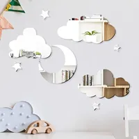 3D Cloud Star Moon Acrylic Wall Sticker Self-Adhesive Mirror Art Wall Sticker Living Room Background Bedroom Home Decoration