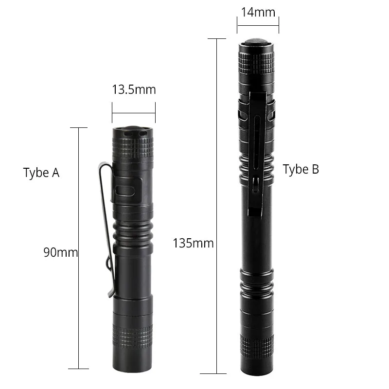 Mini Portable LED Flashlight Pen Light High Lumen Handheld Torch Pocket Ultra Bright Flashlights for Dentist Checking Camping