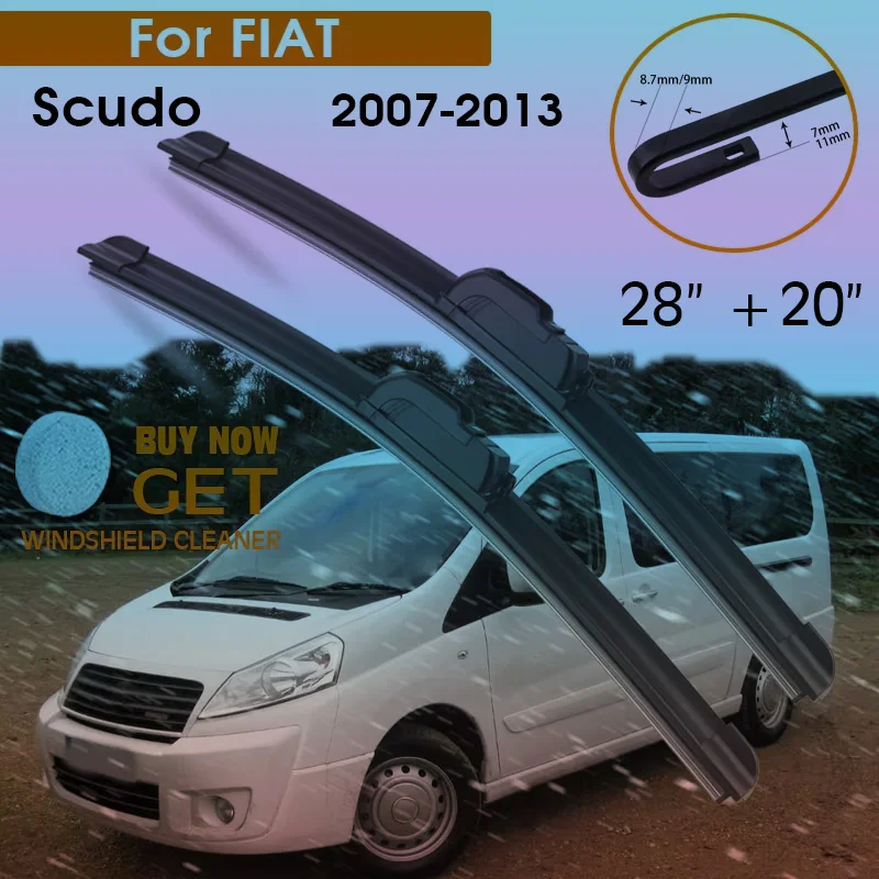 

Car Wiper Blade For FIAT Scudo 2007-2013 Windshield Rubber Silicon Refill Front Window Wiper 28"+20" LHD RHD Auto Accessorie