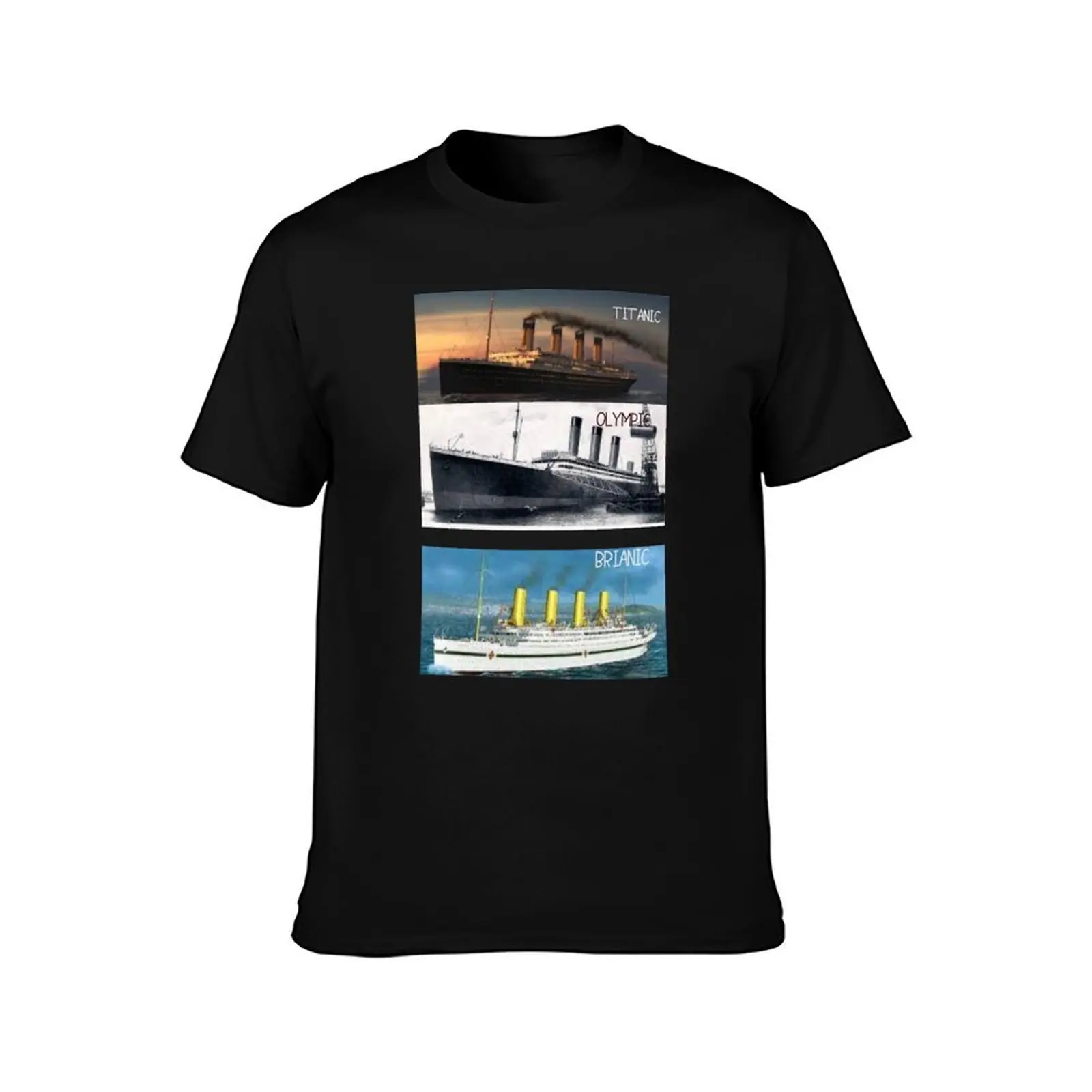 Titanic,britanic sister ship,iceberg,white star star liners,ship T-Shirt Outdoor Work Short Sleeve Top