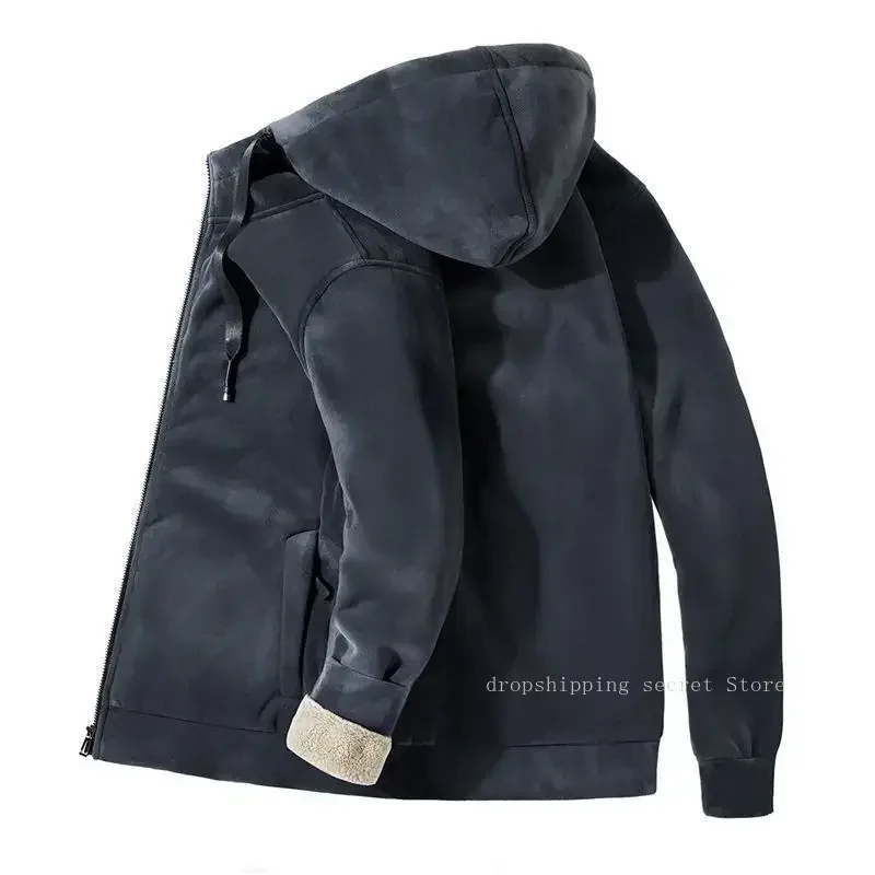 سميكة مبطنة بالصوف الرجال معطف القطن الشتاء سترة مبطنة بالقطن منتصف العمر وكبار السن الرجال دعوى بنطلون #3