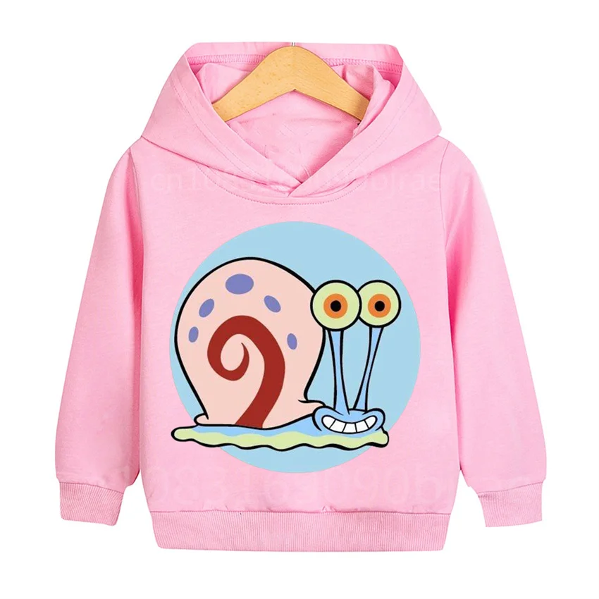 Disney SpongeBob Gary The Snail Casual Hoodies Clothes Fashion Children Autumn Sweatshirt Pullover Cute Boys Girls Top for Kids