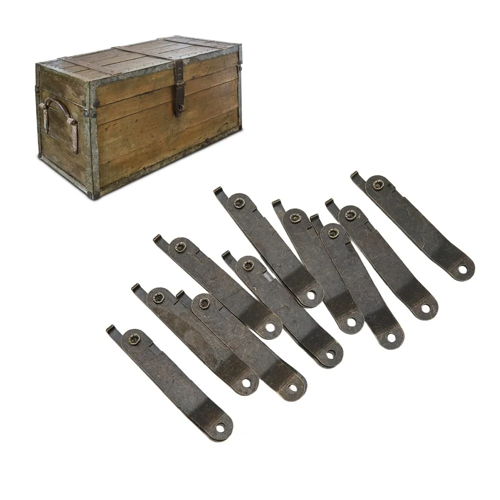 

10pcs Furniture Hinges Iron Folding Support Hinge Bronze Durable Lid Support Hinge Cabinet Hinge Cupboard