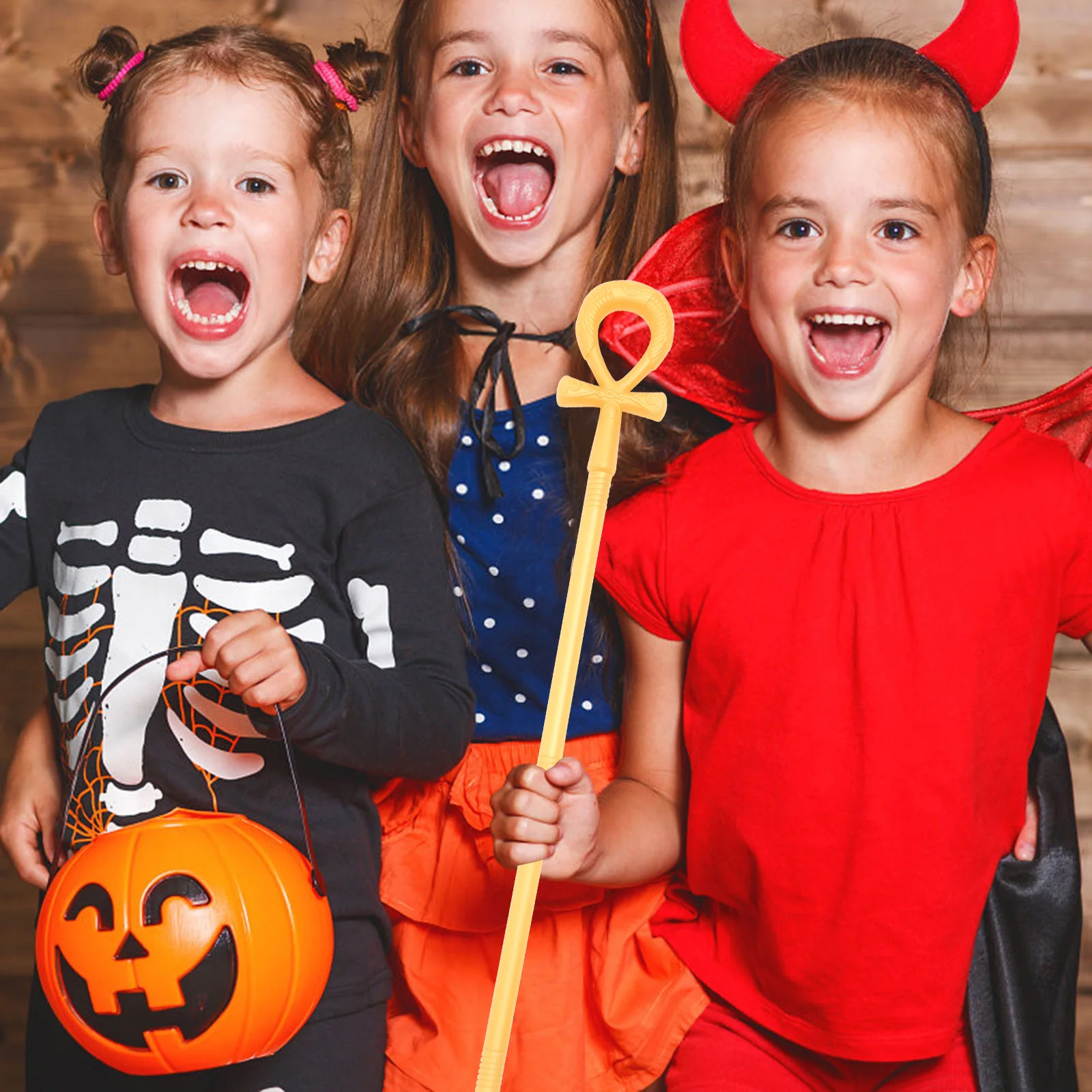 ファラオの笏（しゃく）5cm プラスチック製杖 ハロウィンコスプレ小道具 ハロウィン笏 コスチュームアクセサリー 歩行杖 デコレーション