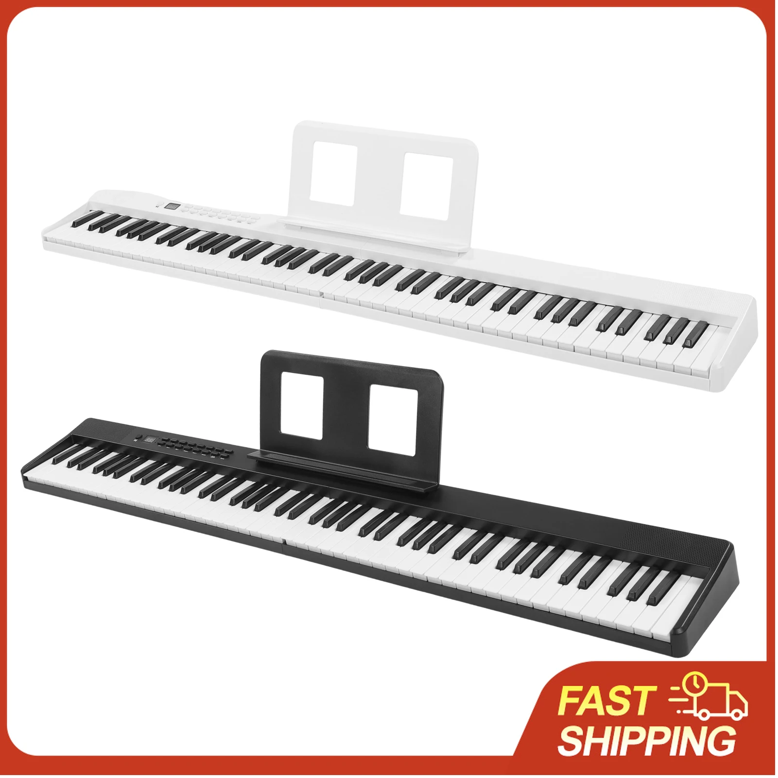 88 Keys Foldable Keyboard Piano Portable Touch Sensitive Bluetooth Midi USB 128 Tones for Beginners Travel Practice Creation