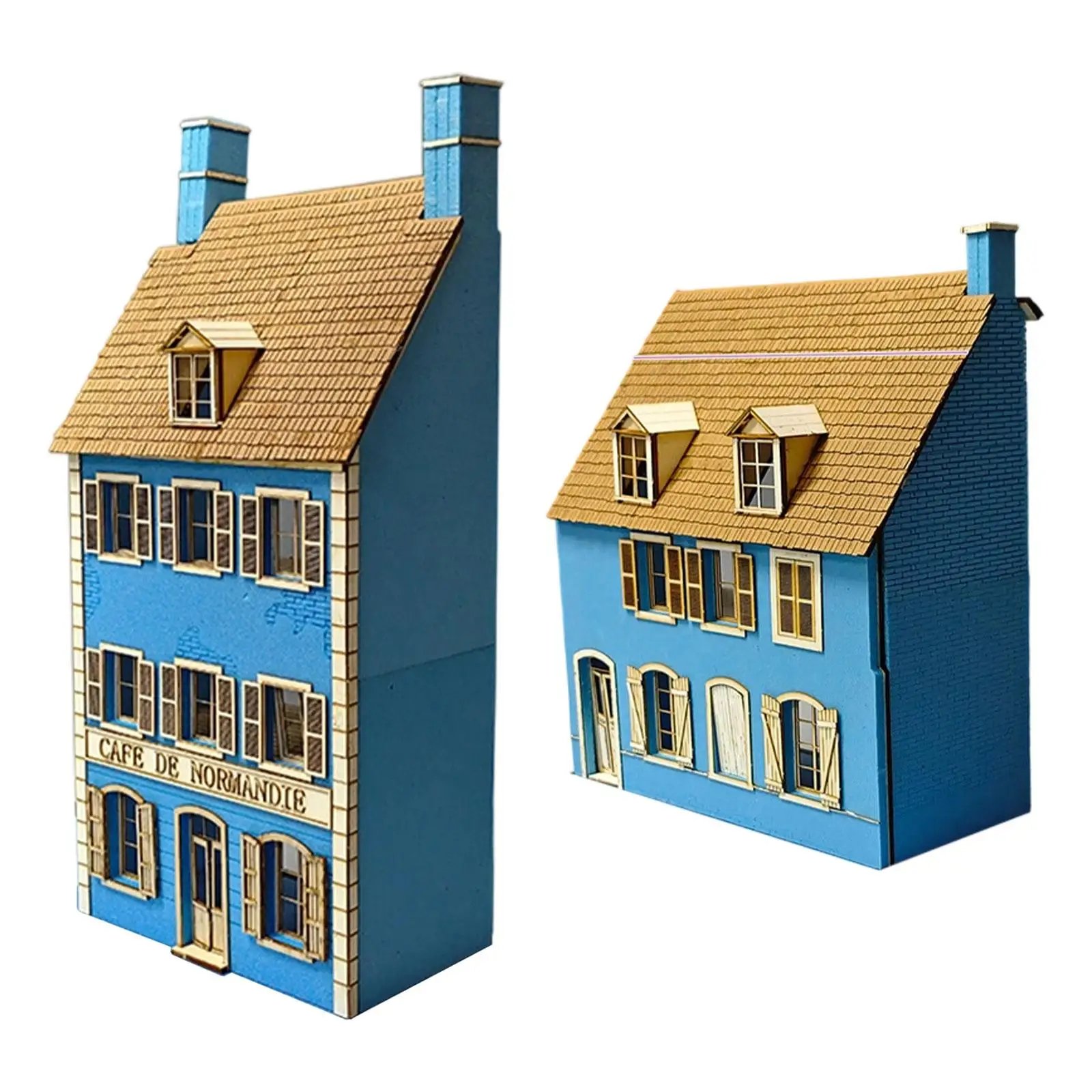 1/35 Miniatur-Café-Gebäude, Diorama-Landschaft, pädagogisches Eisenbahn-Layout-Modell, zusammengebautes Modell für Szenenzubehör