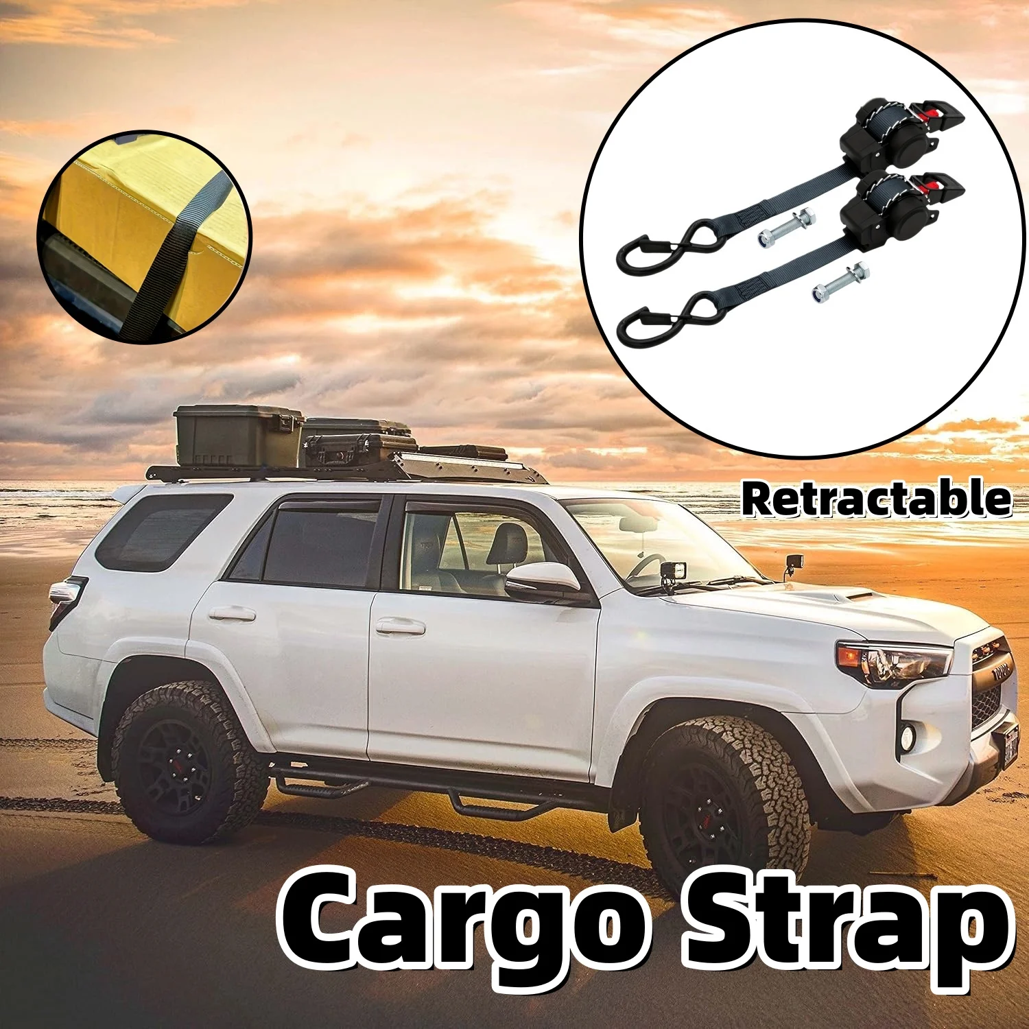 

Campervan Cargo Strap Automatic Retractable Secure Locking Ratchet Tie Tensioning Belt For Cargo Truck Trailer Motorcycle Boat